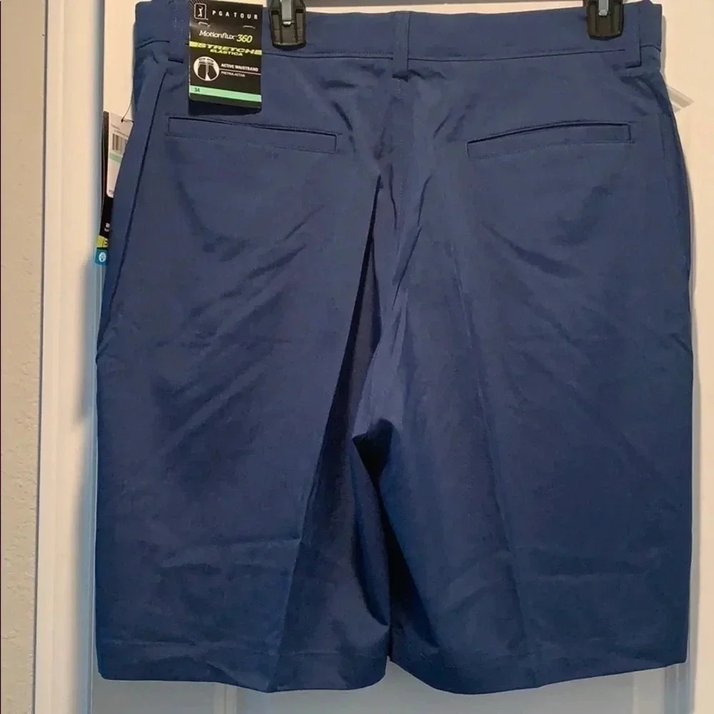 Men’s PGA Performance Stretch Golf Shorts Blue NWT